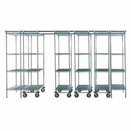 NEXEL Space-Trac, 6 Unit, Poly-Z-Brite High Density Shelving, 48inW x 21inD x 88inH, 14ft Length B2177914